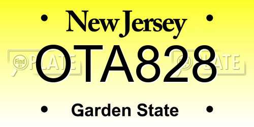 OTA828 New Jersey License Plate