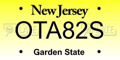 OTA82S New Jersey License Plate