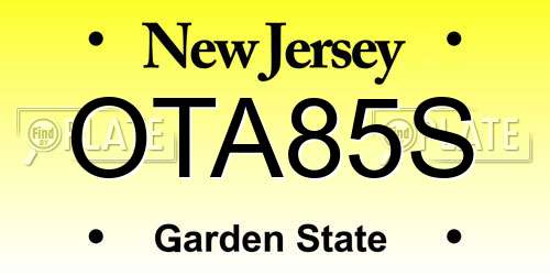 OTA85S New Jersey License Plate