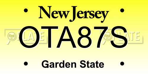 OTA87S New Jersey License Plate
