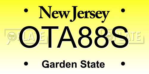 OTA88S New Jersey License Plate