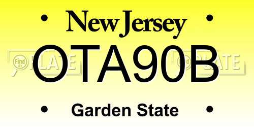 OTA90B New Jersey License Plate
