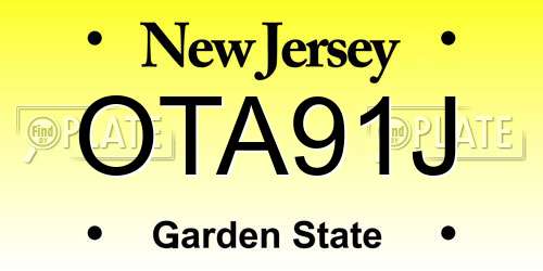 OTA91J New Jersey License Plate