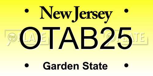 OTAB25 New Jersey License Plate