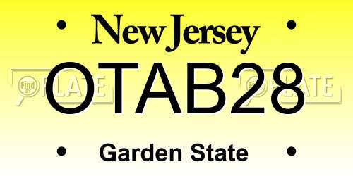 OTAB28 New Jersey License Plate