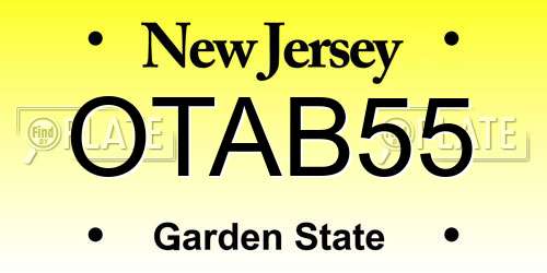 OTAB55 New Jersey License Plate