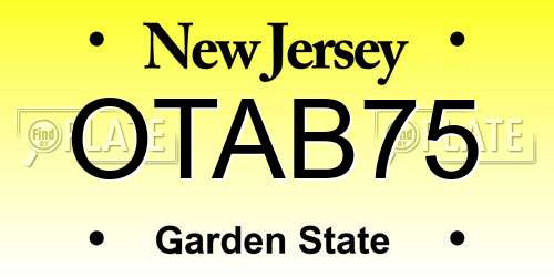 OTAB75 New Jersey License Plate