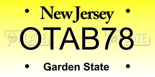 OTAB78 New Jersey License Plate