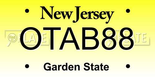 OTAB88 New Jersey License Plate