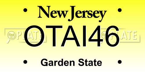 OTAI46 New Jersey License Plate