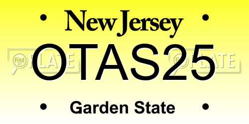 OTAS25 New Jersey License Plate