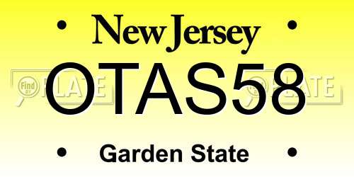 OTAS58 New Jersey License Plate