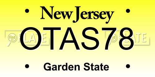 OTAS78 New Jersey License Plate