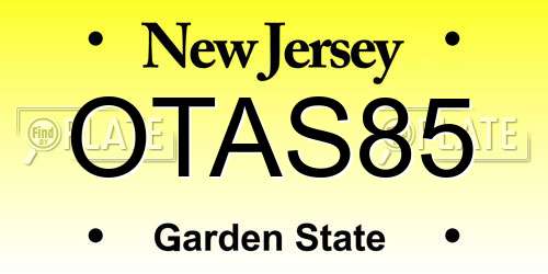 OTAS85 New Jersey License Plate