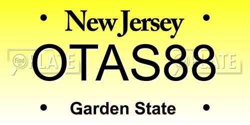 OTAS88 New Jersey License Plate