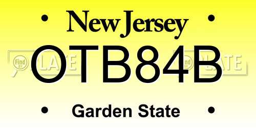 OTB84B New Jersey License Plate