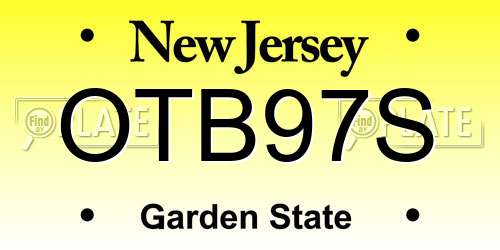 OTB97S New Jersey License Plate