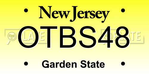 OTBS48 New Jersey License Plate