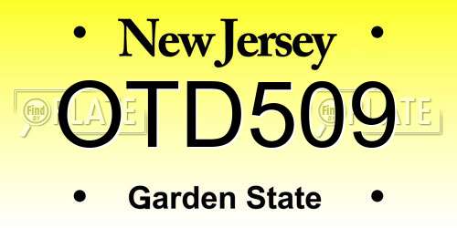 OTD509 New Jersey License Plate