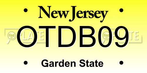 OTDB09 New Jersey License Plate