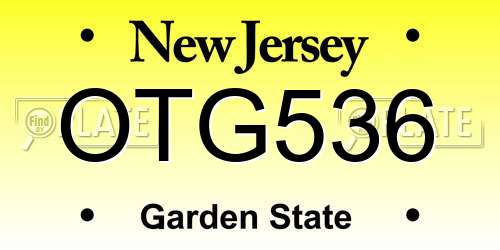 OTG536 New Jersey License Plate