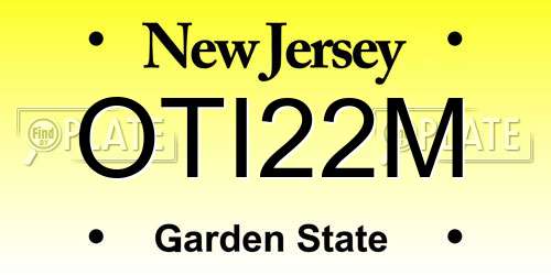 OTI22M New Jersey License Plate