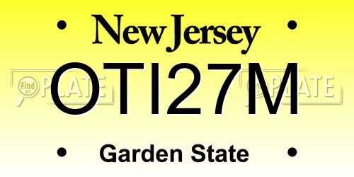 OTI27M New Jersey License Plate