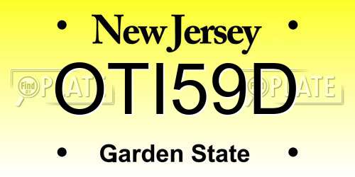 OTI59D New Jersey License Plate