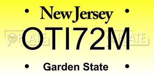 OTI72M New Jersey License Plate