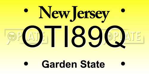OTI89Q New Jersey License Plate