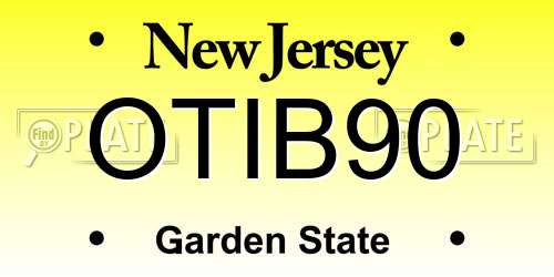 OTIB90 New Jersey License Plate