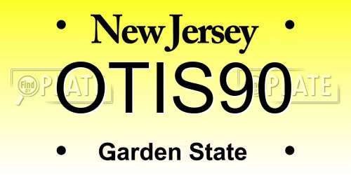 OTIS90 New Jersey License Plate