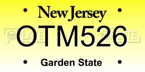OTM526 New Jersey License Plate