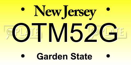 OTM52G New Jersey License Plate