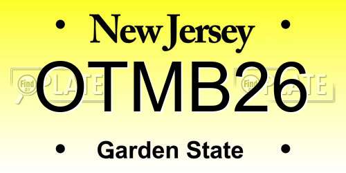 OTMB26 New Jersey License Plate