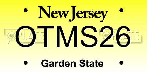 OTMS26 New Jersey License Plate