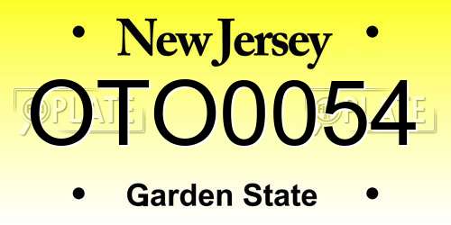 OTO0054 New Jersey License Plate