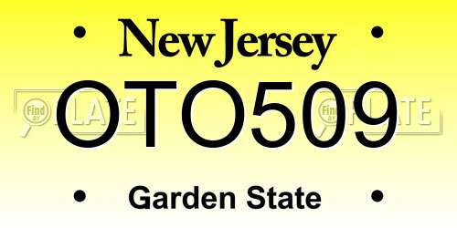 OTO509 New Jersey License Plate