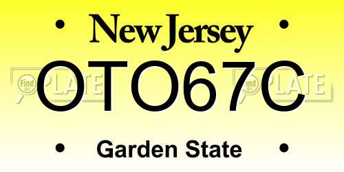 OTO67C New Jersey License Plate