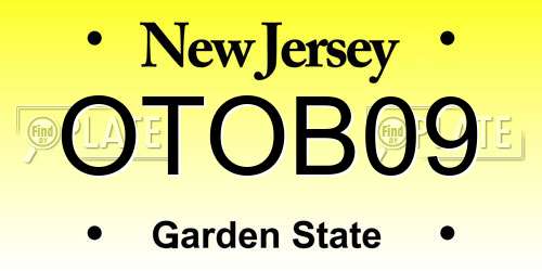 OTOB09 New Jersey License Plate