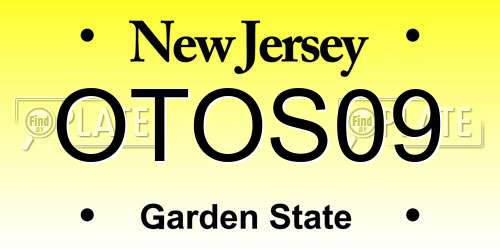 OTOS09 New Jersey License Plate