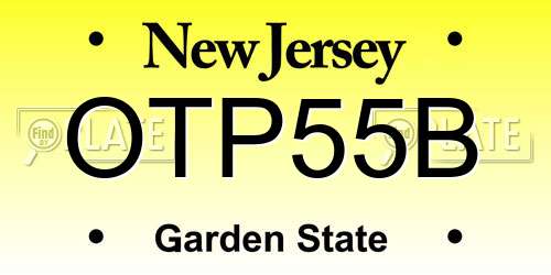 OTP55B New Jersey License Plate