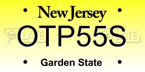 OTP55S New Jersey License Plate