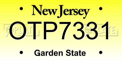 OTP7331 New Jersey License Plate