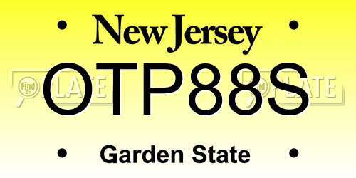 OTP88S New Jersey License Plate