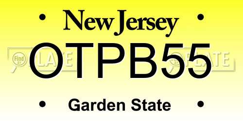 OTPB55 New Jersey License Plate