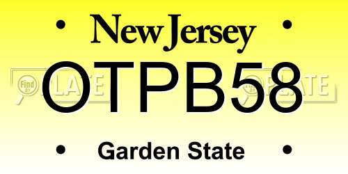 OTPB58 New Jersey License Plate