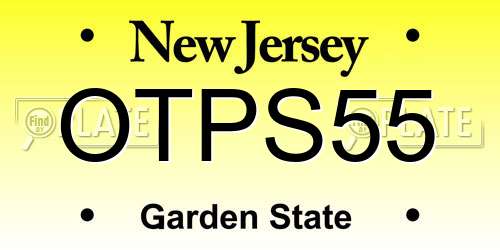 OTPS55 New Jersey License Plate