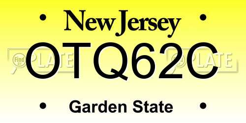 OTQ62C New Jersey License Plate