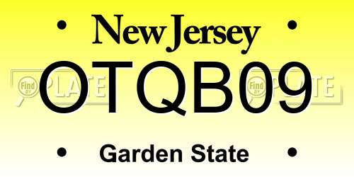 OTQB09 New Jersey License Plate